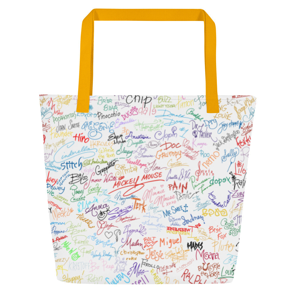 Magical Signatures Print Large Tote Bag