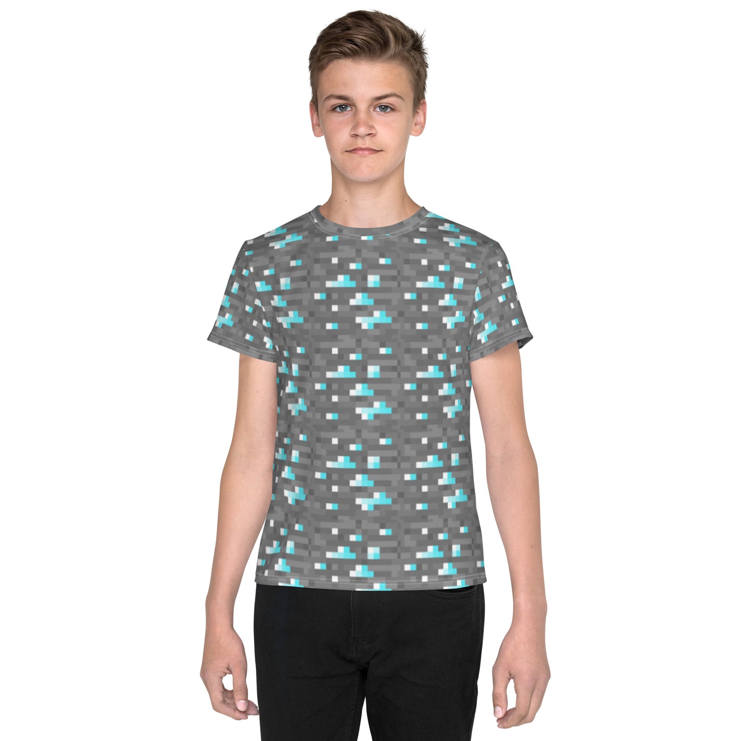 Blue Grey Block Youth crew neck t-shirt