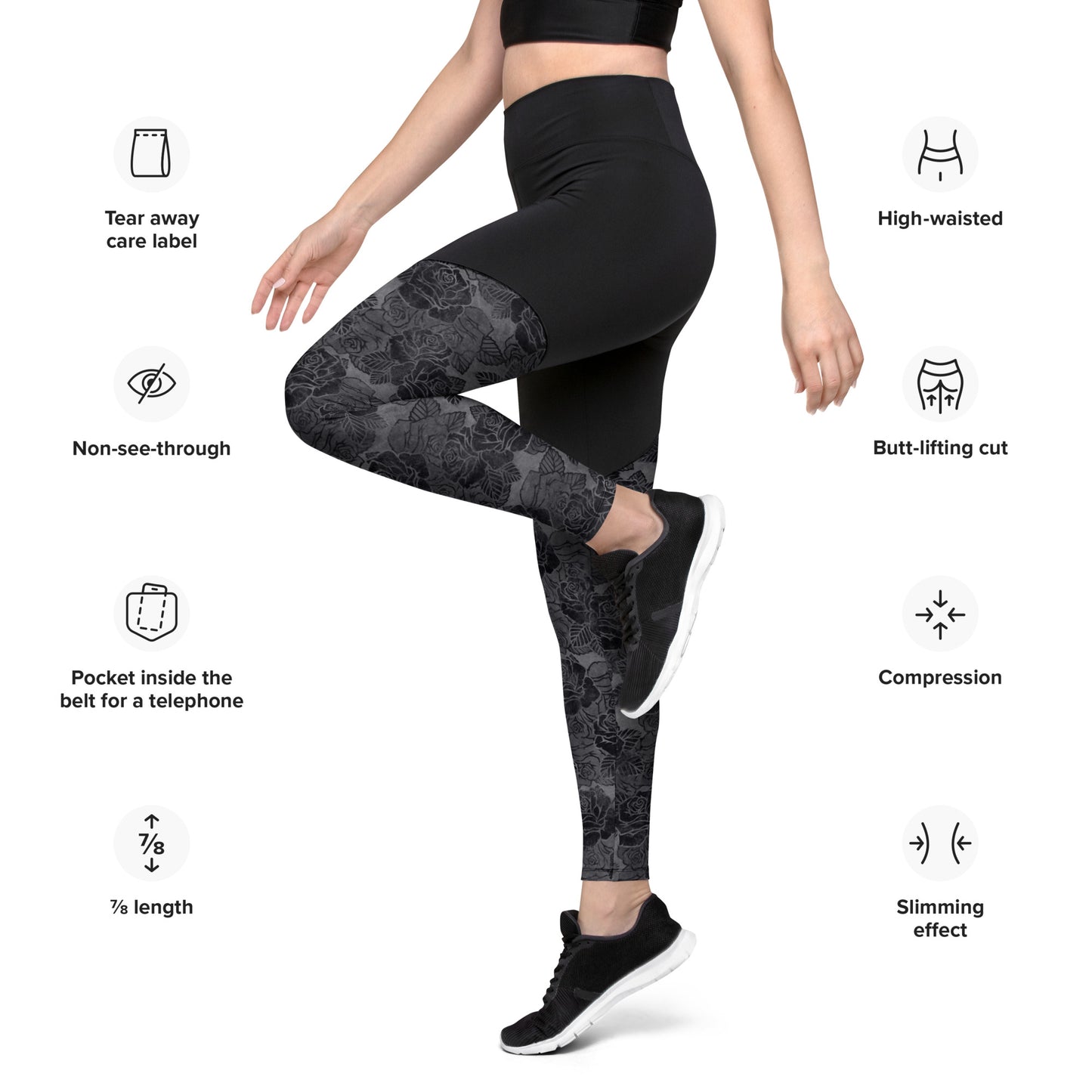 Black Rose Sports Leggings