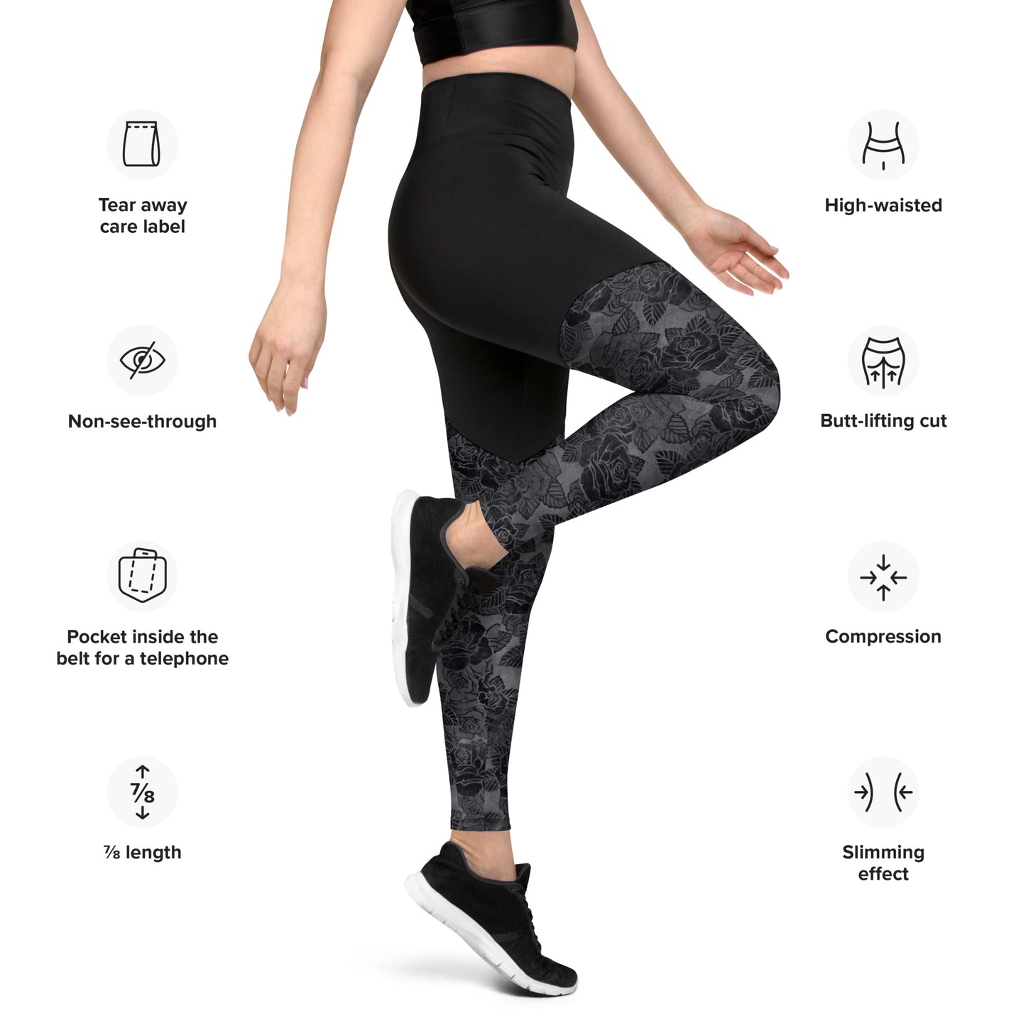 Black Rose Sports Leggings