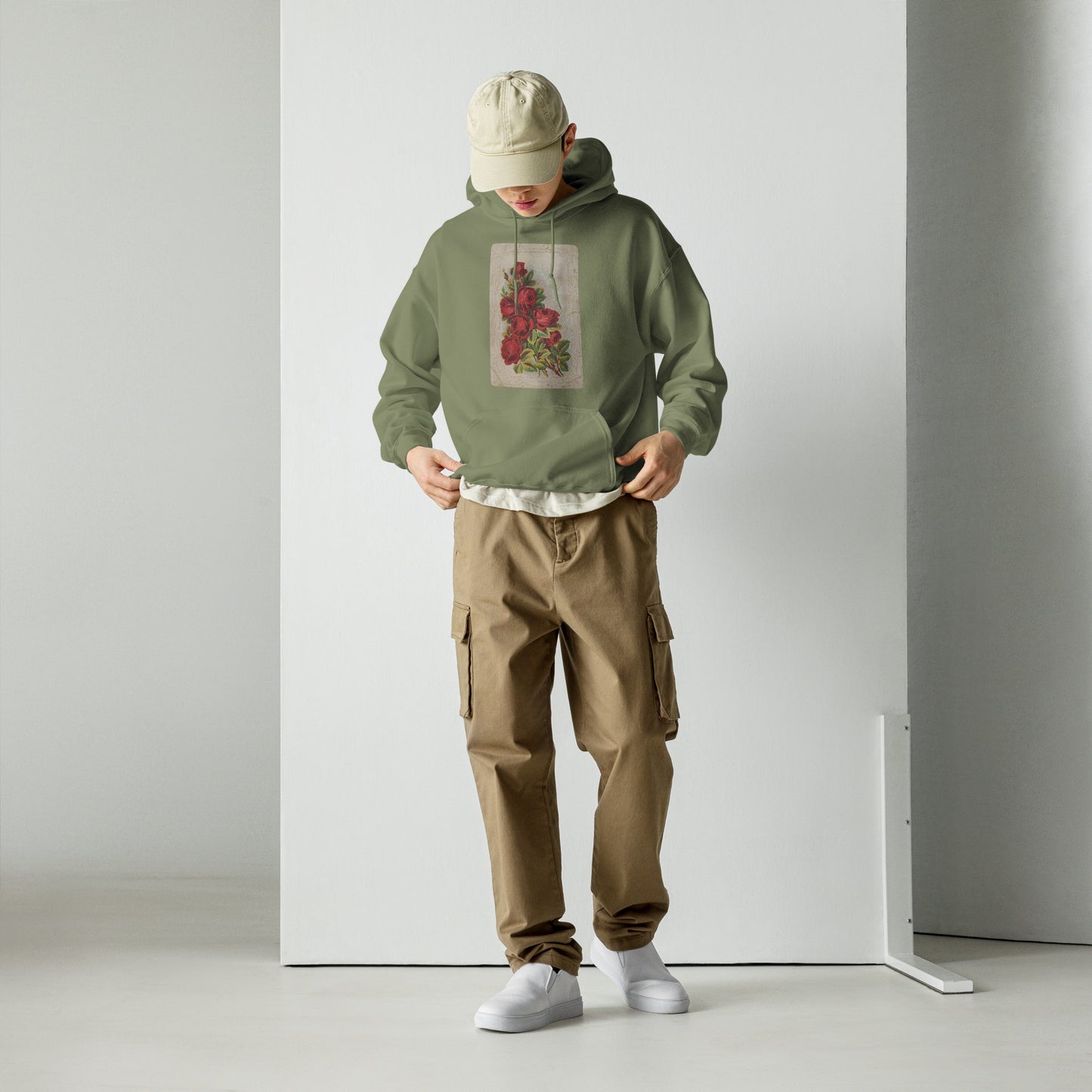 Vintage Rose Postcard Unisex Hoodie
