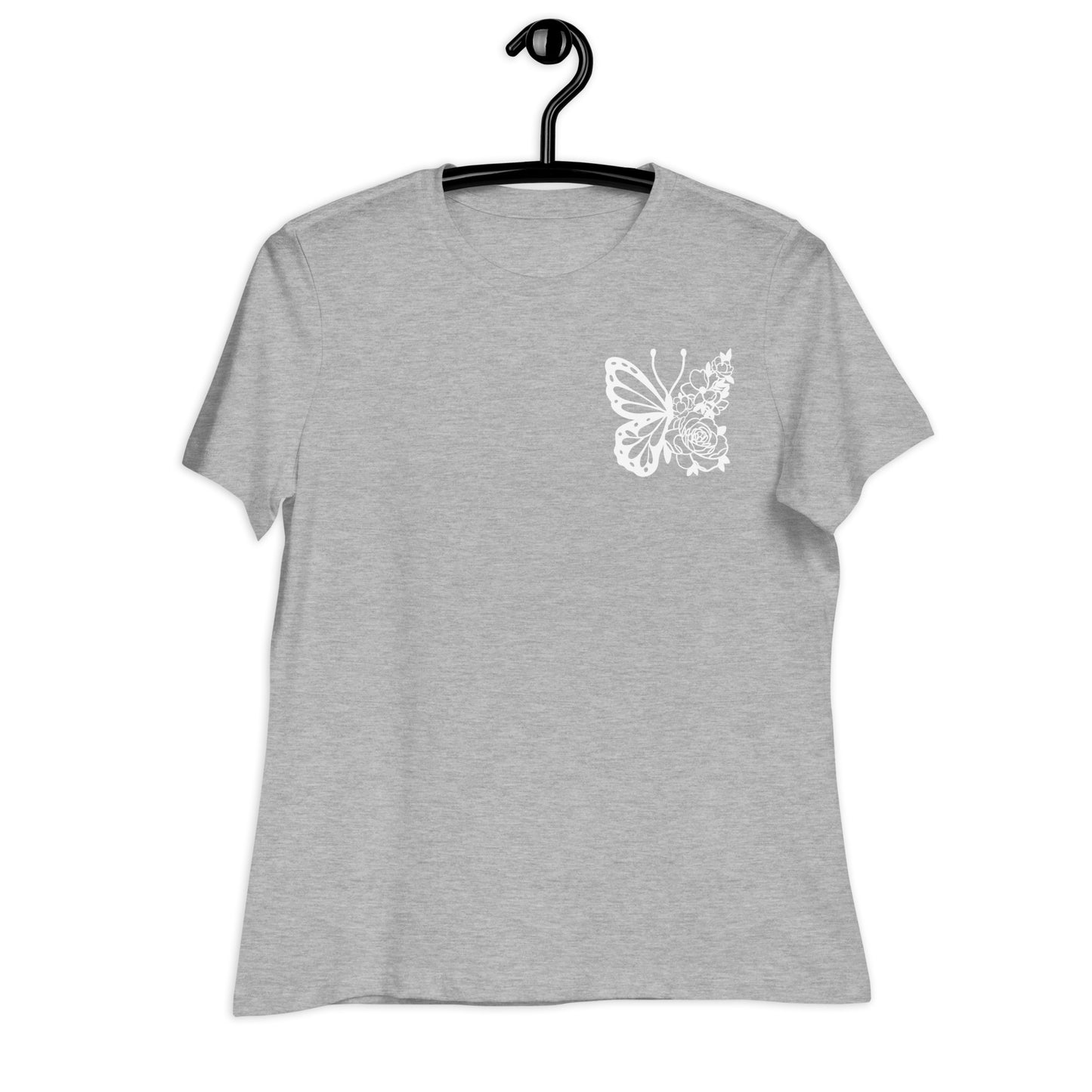 Embroidered Floral Butterfly Relaxed T-Shirt