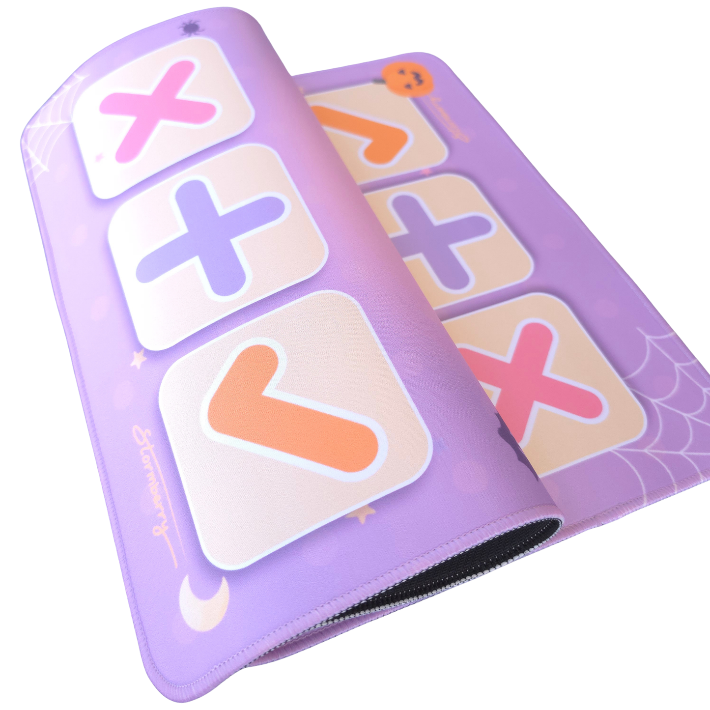 XL Pastel Halloween squishy trade mat folded to show both trader sides and the center divider
