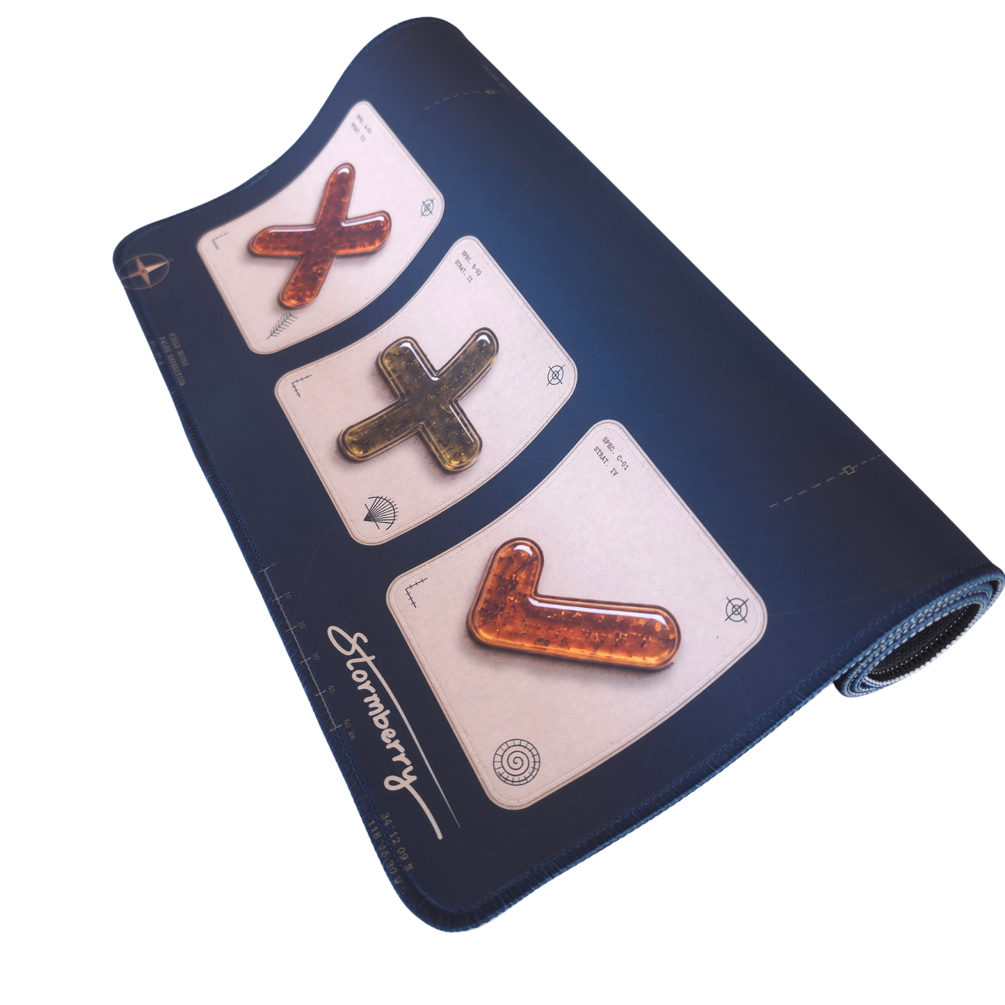Fossil Field squishy trade station rolled up, 24 inches of trading space
