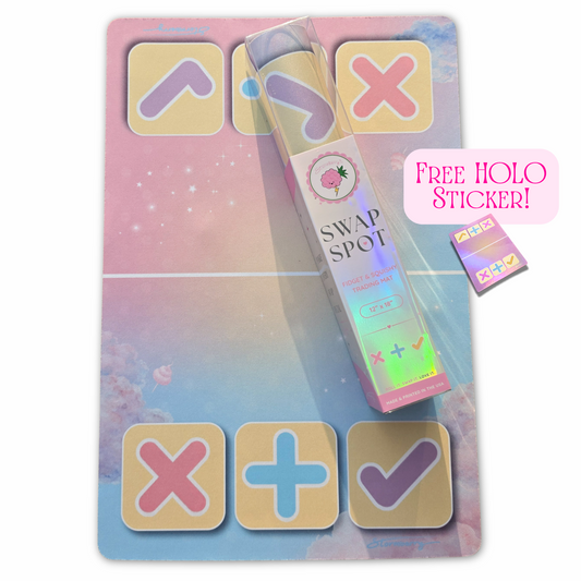 SWAP SPOT Cotton Candy Cloud Fidget Trading Mat • Kawaii Squishy Trading Mat 12x18 • Dreamy Pastel Sky • Small Batch Trade Pad