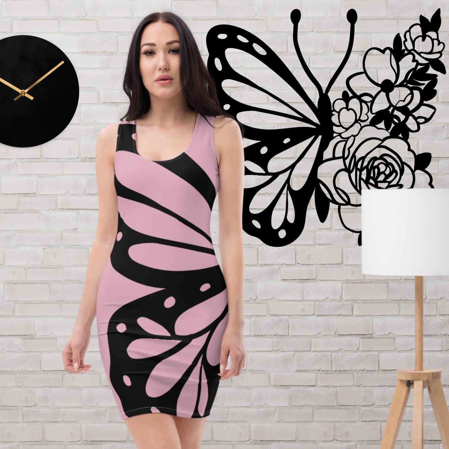Pastel Floral Butterfly Fitted dress