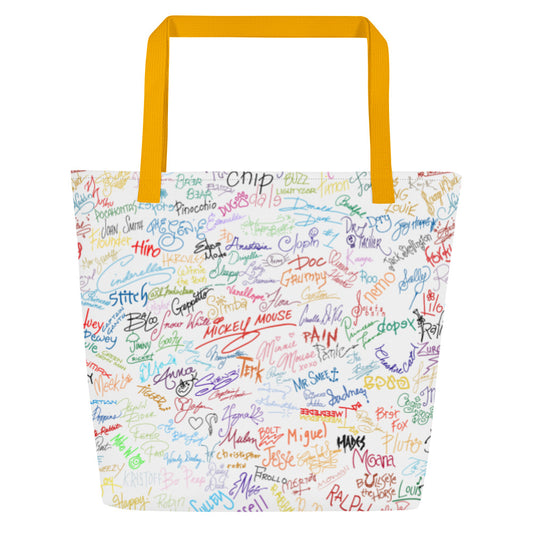 Magical Signatures Print Large Tote Bag
