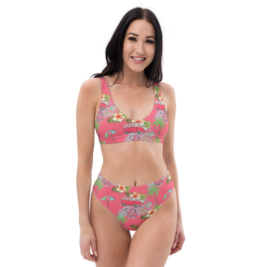 Sustainable Summer Vibe VW Flip Flops High Waisted Bikini Set
