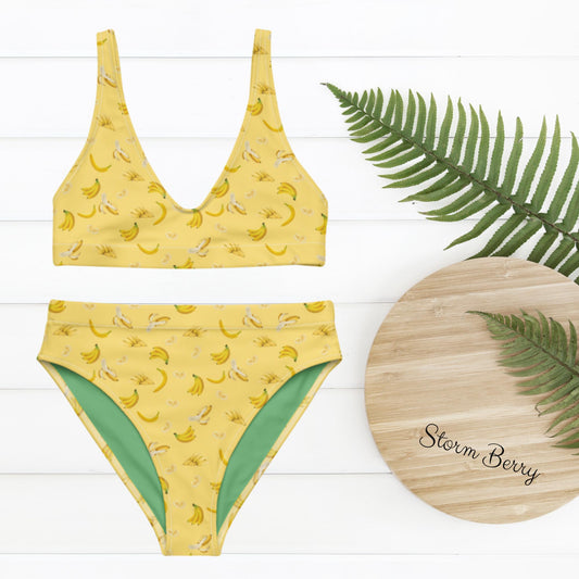 Sustainable Yellow Banana Recycled high-waisted bikini