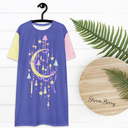 Night time moon stars T-shirt pajama dress nightlight