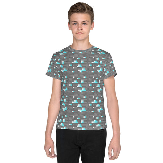 Blue Grey Block Youth crew neck t-shirt