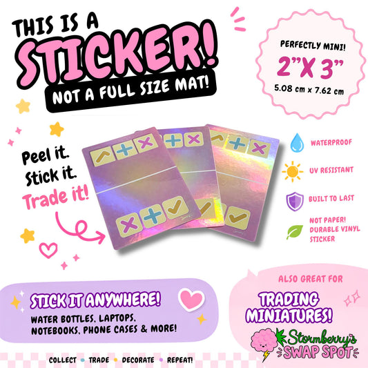 SWAP SPOT Mini Mat Sticker 3 Pack • Holographic Pink Squishy Trading Stickers 2x3 • Waterproof