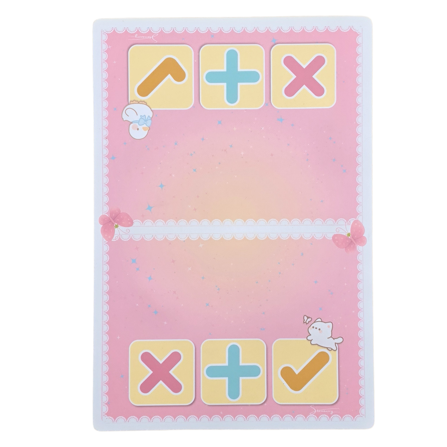 SWAP SPOT Kawaii Lace Squishy Trade Mat • 12x18" Pastel Cloth Top Fidget Trading Pad • Non-slip Rubber Backed • Cottagecore Desk Mat • Perfect for Trade Videos & Collection Display