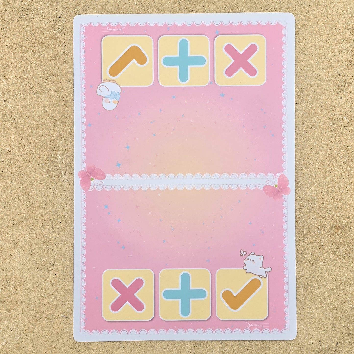 SWAP SPOT Kawaii Lace Squishy Trade Mat • 12x18" Pastel Cloth Top Fidget Trading Pad • Non-slip Rubber Backed • Cottagecore Desk Mat • Perfect for Trade Videos & Collection Display