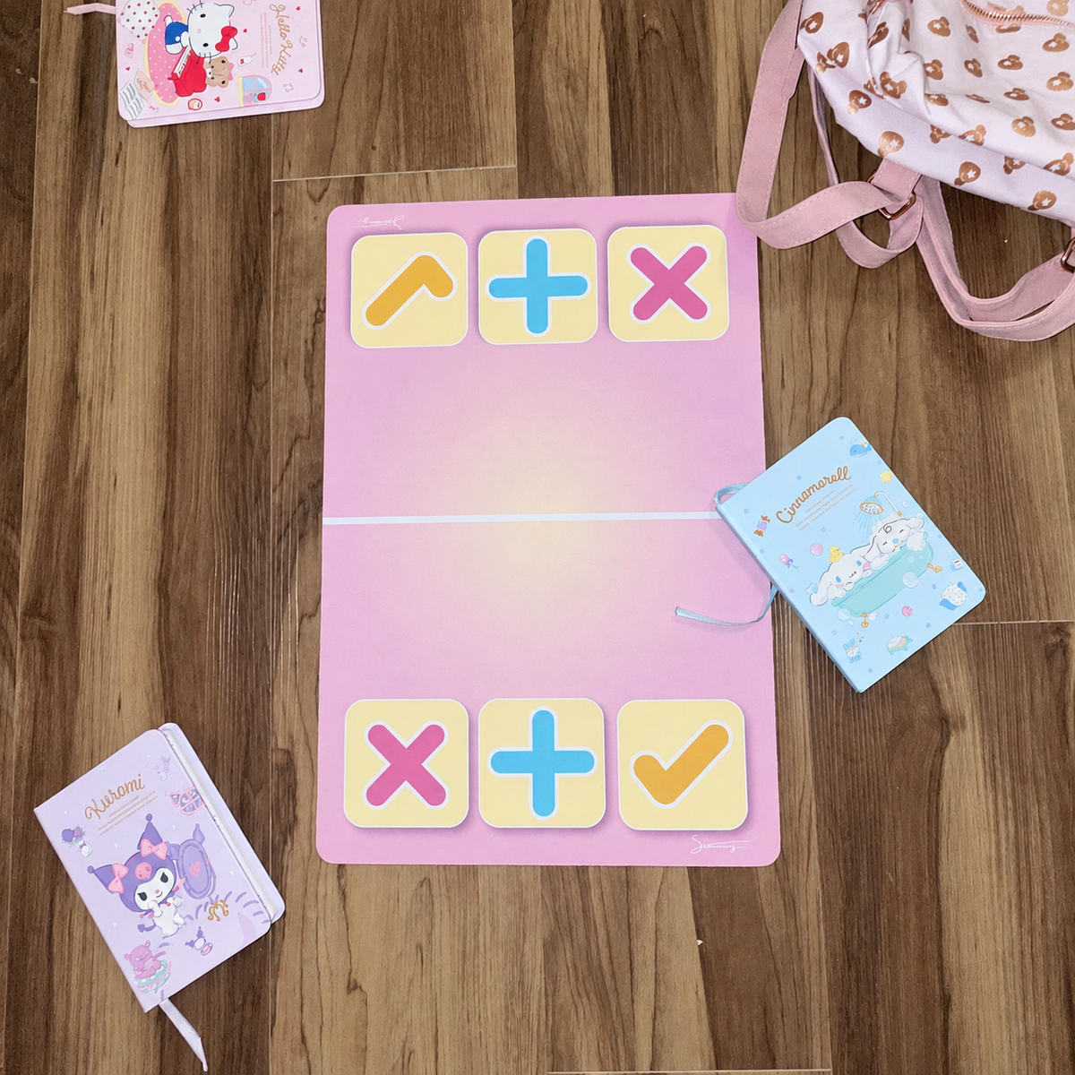 Original 12 × 18 Pretty Pink trading mat in an original product photograph.