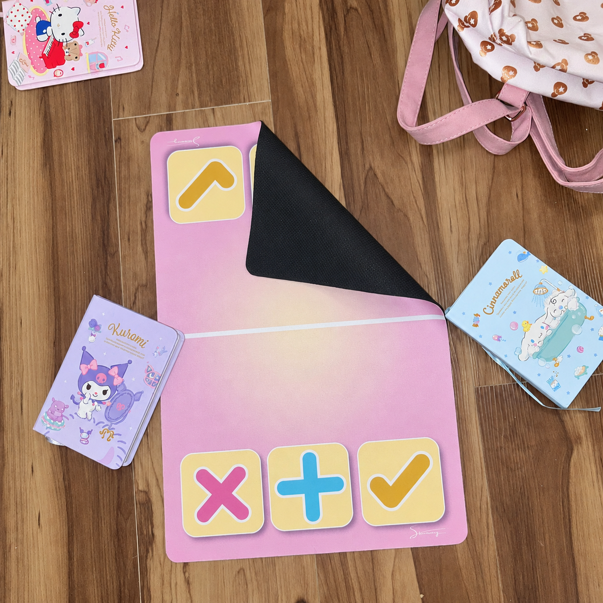 Original 12 × 18 Pretty Pink trading mat in an original product photograph.
