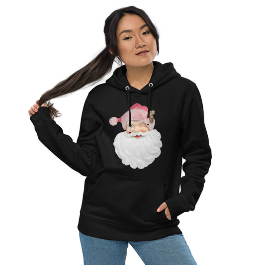 Christmas Pastel Vintage looking Santa Unisex eco hoodie