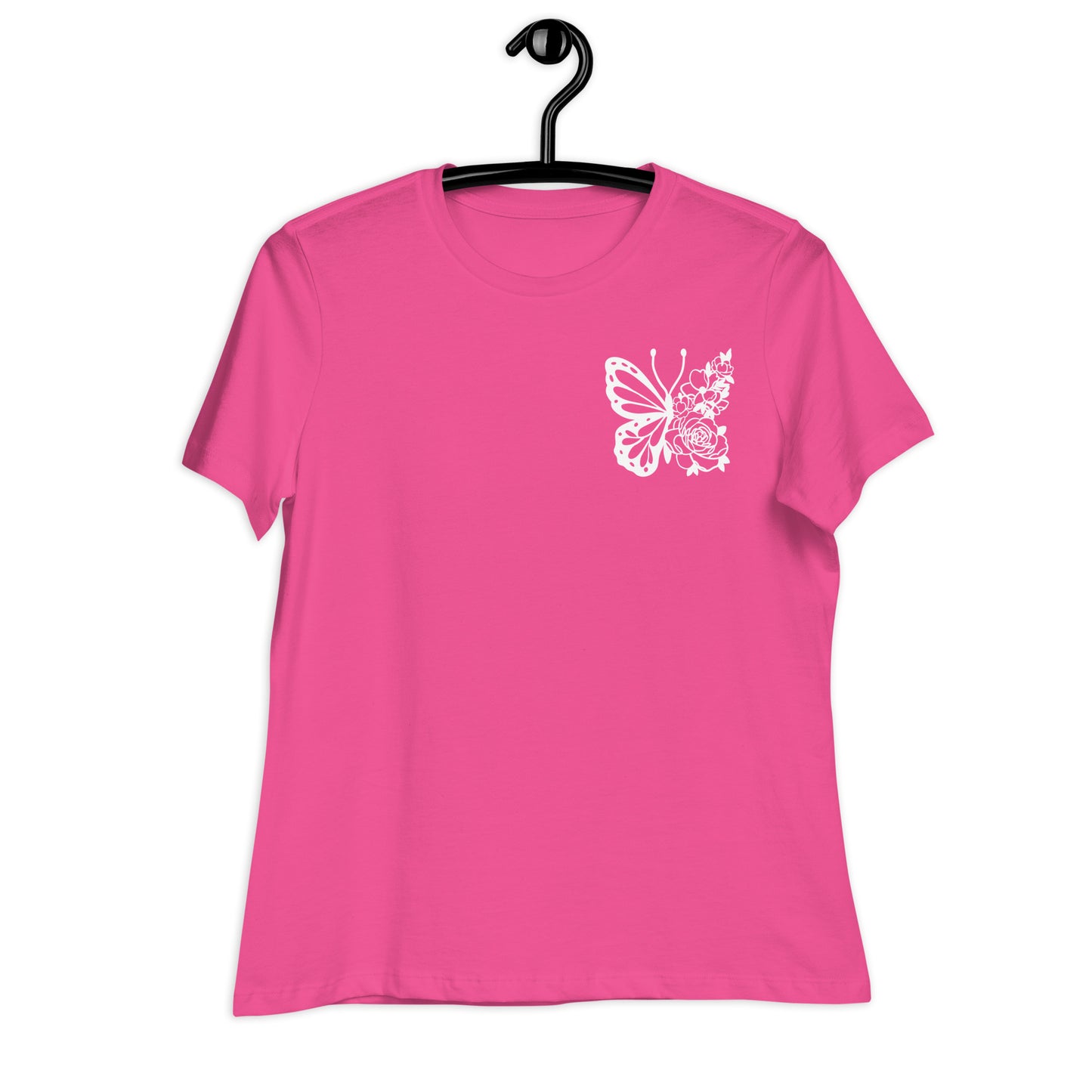 Embroidered Floral Butterfly Relaxed T-Shirt