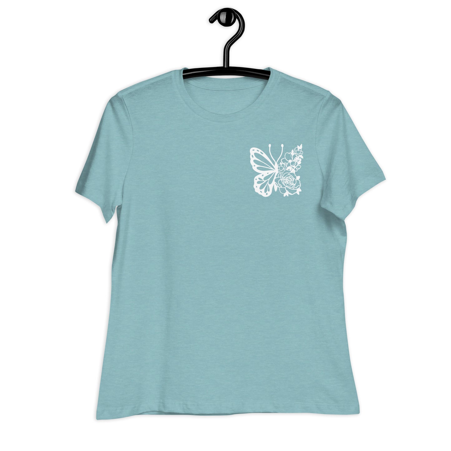 Embroidered Floral Butterfly Relaxed T-Shirt