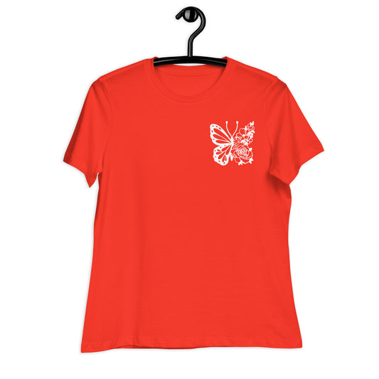 Embroidered Floral Butterfly Relaxed T-Shirt